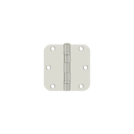 Deltana 3-1/2 x 3-1/2 x 5/8 Radius Hinge; Ball Bearing; Bright Nickel Finish S35R5BB14